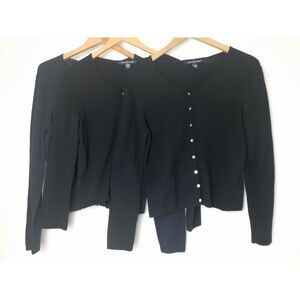 Devon & Jones Stretch Cotton Blend Knit Ribbed VNeck Button Cardigan Lot of 3 S